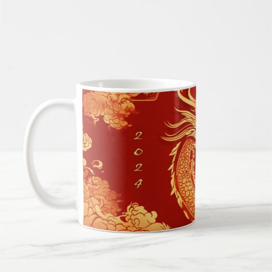 Festival Dragon Chinesisches Neujahr Kaffeetasse (Links)