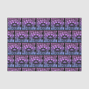 Festival Dream Vintag Retro Rosa-Blau + Schwarz Seidenpapier