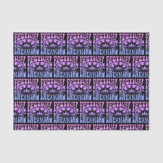 Festival Dream Vintag Retro Rosa-Blau + Schwarz Seidenpapier (Vorderseite)