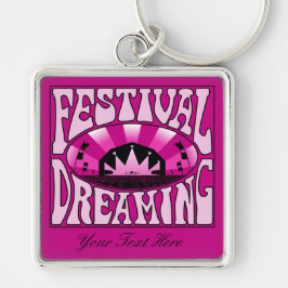 Festival Dream Vintag Retro Rosa-Schwarz + Rosa Schlüsselanhänger