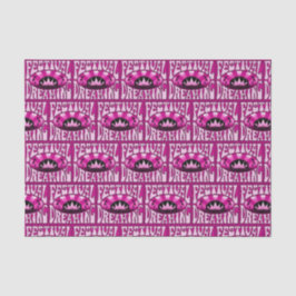 Festival Dream Vintag Retro Rosa-Schwarz + Rosa Seidenpapier