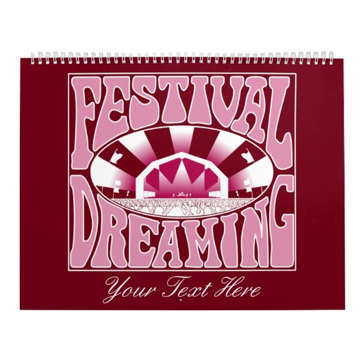 Festival Dreaming Retro Weißrosa-Cranberry Kalender (Titelbild)