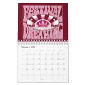 Festival Dreaming Retro Weißrosa-Cranberry Kalender (Feb 2026)
