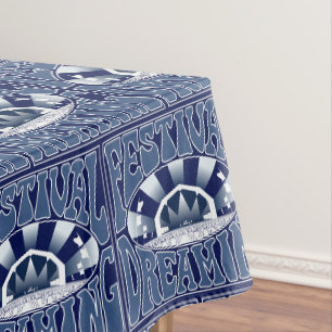 Festival Dreaming Vintag Retro Navy Weiße Marine Tischdecke