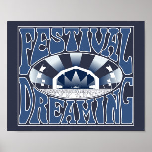 Festival Dreaming Vintag Retro Navy-White Grafik Poster