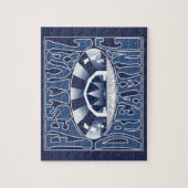 Festival Dreaming Vintag Retro Navy-White Grafik Puzzle (Vertikal)