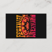 Festival Dreaming Vintag Retro Rot-Gelb Grafik Visitenkarte (Vorderseite)