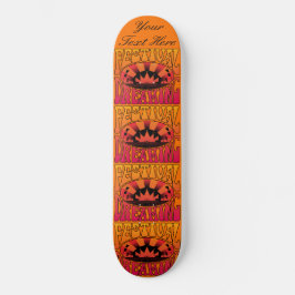 Festival Dreaming Vintag Retro Rot-Gelb-Orange Skateboard