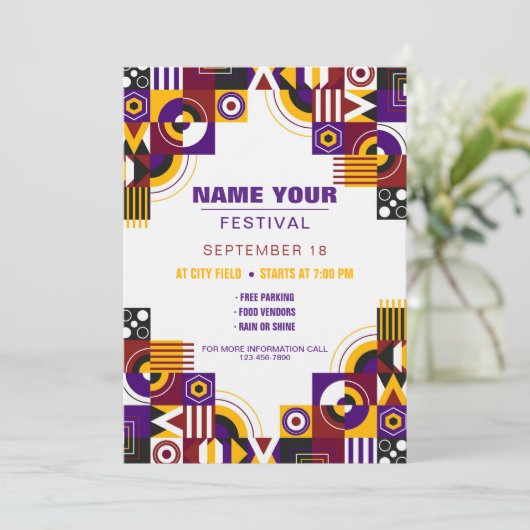 Festival Einladung (Stehend Vorderseite)