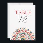 Festival Elegance Mandala Wedding Table Number Einladung<br><div class="desc">Beautiful invitations and stationery for special occasions and festivals are available in both physical and digital formats. We can extend any design into matching items such as RSVP cards,  labels,  envelopes,  and more. Customization is available upon request. Looking forward to hearing from you!</div>