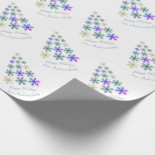 Festival Elegante Snowflake Geschenkpapier (Ecke)