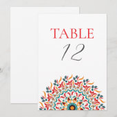 Festival Eleganz Mandala Hochzeit Tischnummer (Vorne/Hinten)