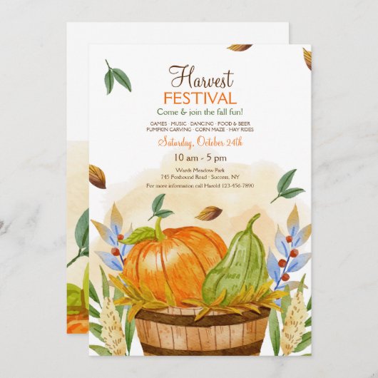 Festival Fall Harvest Einladung (Vorne/Hinten)