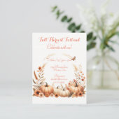 Festival Fall Harvest Einladungspostkarte (Stehend Vorderseite)