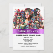 Festival Fasching Showgirl farbige Kostüme Einladung (Vorderseite)