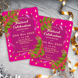 Festival Feierlichkeiten Weihnachten Rot Folieneinladung