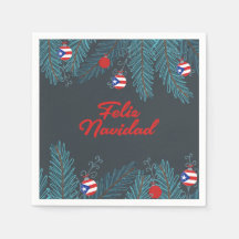 Festival Feliz Navidad Puerto Rican Paper Napkin