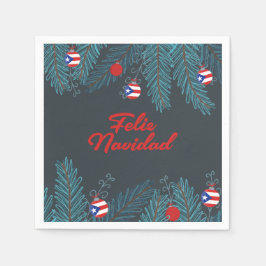 Festival Feliz Navidad Puerto Rican Paper Napkin Serviette