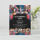 Festival Feuerwerkskörper Karneval Showmen Zirkuss Einladung (Stehend Vorderseite)