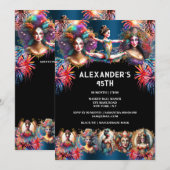 Festival Feuerwerkskörper Karneval Showmen Zirkuss Einladung (Vorne/Hinten)