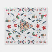 Festival Folk Art Christmas Fleece Blanket (Vorderseite (Horizontal))