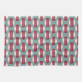 Festival Folkart Ornament in Rot und Blau Geschirrtuch (Horizontal)