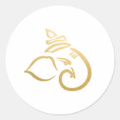 Festival Ganesh | Indischer Gott | Imitate Gold Runder Aufkleber (Vorderseite)