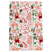 Festival Gingerbread Cookie Weihnachten Minimal Mittlere Geschenktüte (Rückseite)