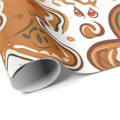 Festival Gingerbret Wirbel Muster Geschenkpapier (Rolleneckpunkt)