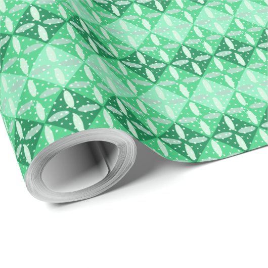 Festival Green Monochrome Geometric und Terrazzo Geschenkpapier (Rolleneckpunkt)