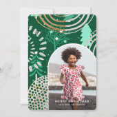 Festival Grün frohe Weihnachten Foto mit Botschaft (Vorderseite)