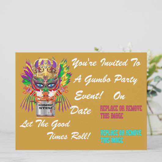 Festival-Gumbo-Königin-Ansicht deutet bitte an Einladung (Stehend Vorderseite)