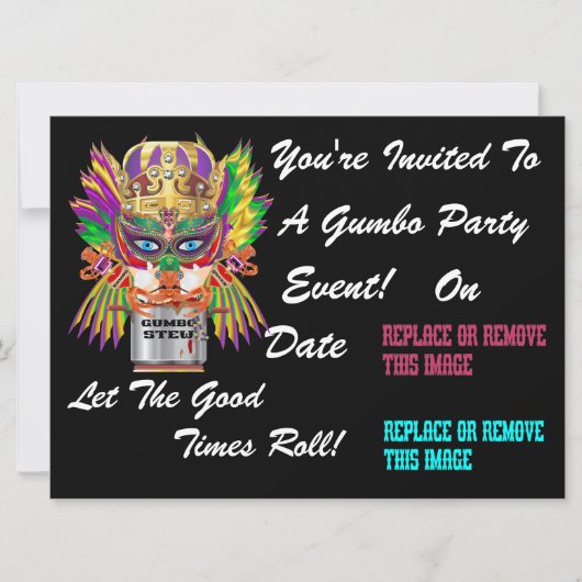 Festival Gumbo Queen View Tips bitte Einladung (Vorderseite)