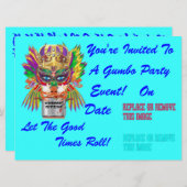 Festival Gumbo Queen View Tips bitte Einladung (Vorne/Hinten)