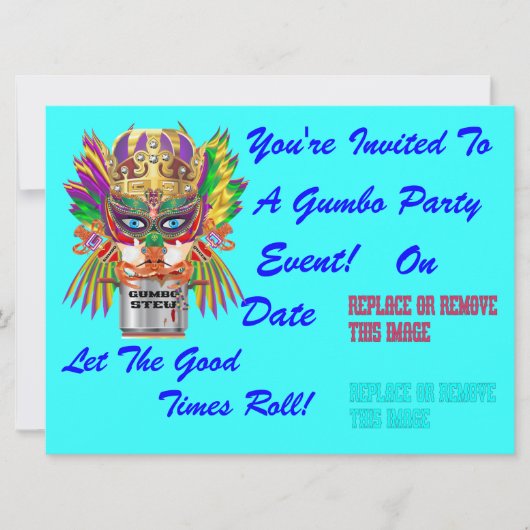 Festival Gumbo Queen View Tips bitte Einladung (Vorderseite)