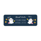 Festival Halloween Ghosts Blue Return Address Labe (Vorne)
