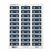Festival Halloween Ghosts Blue Return Address Labe (Vorne)