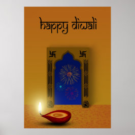 Festival Happy Diwali Feuerwerk - Poster drucken