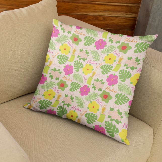 Festival Hawaiian Hula Dancer Kissendesign Kissen (Tropical Hawaiian Flower Aloha Hula Woman Throw Pillow)