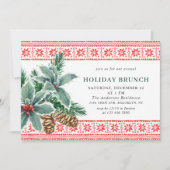 Festival Holly Berry CHRISTMAS HOLIDAY BRUNCH Einladung (Vorderseite)