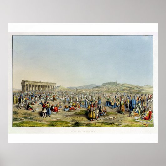 Festival in Athen, Pub. von J. Rodwell, 1830 (aqua Poster (Vorne)
