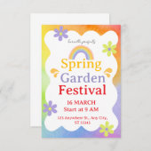 Festival Invitation – Vibrant Event Party Invite Dankeskarte (Vorne/Hinten)