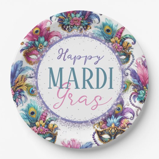 Festival Mardi Gras Pappteller (Vorderseite)