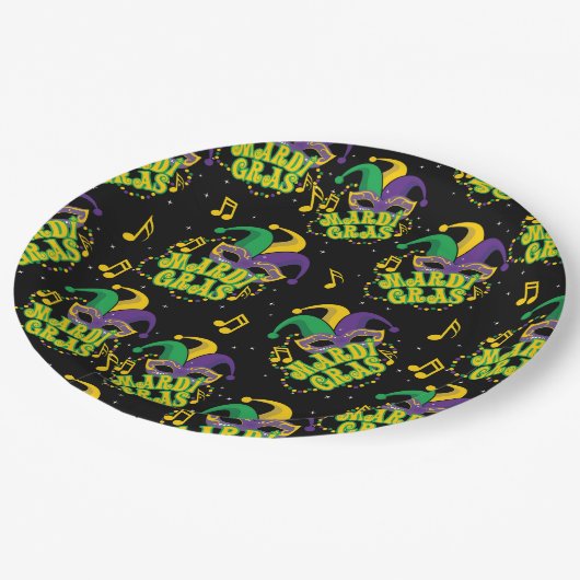 Festival Mardi Gras Pappteller (Schrägansicht)