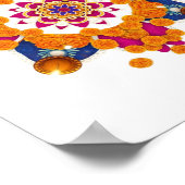 Festival Marigold & Diya Rangoli Mauer Poster (Ecke)