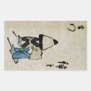 Festival Matsuri Kostümdarsteller Feudal Japan Rechteckiger Aufkleber