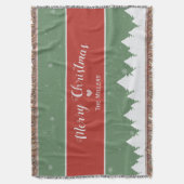 Festival Merry Christmas Last Name Snowflake Decke (Vorderseite Vertikal)