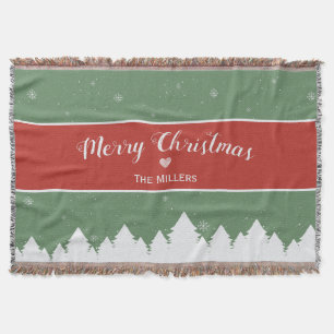 Festival Merry Christmas Last Name Snowflake Decke