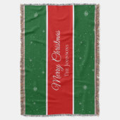 Festival Merry Christmas Last Name Snowflake Decke (Vorderseite Vertikal)