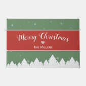 Festival Merry Christmas Last Name Snowflake Fußmatte (Vorderseite)